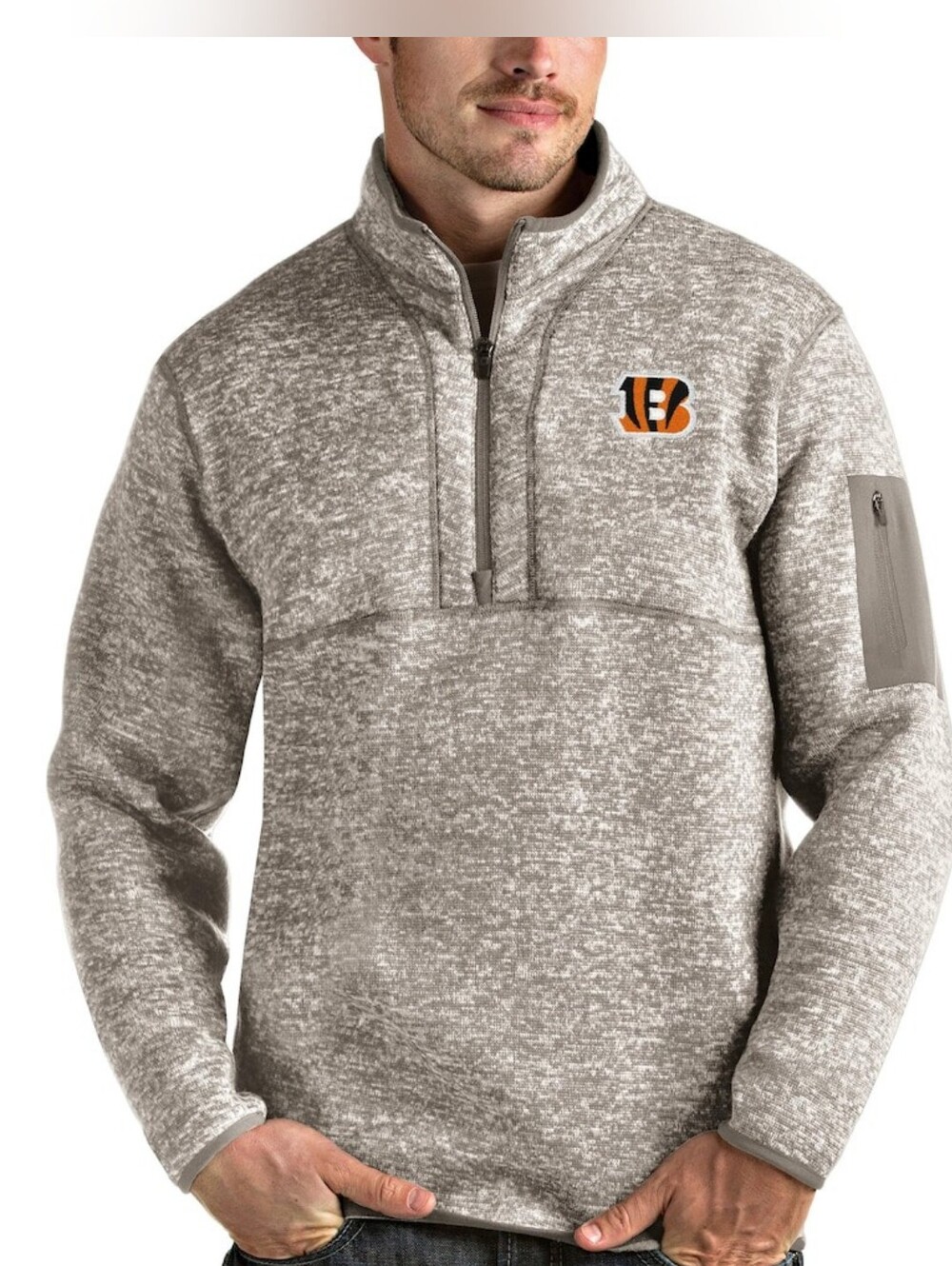 Antigua XL Cincinnati Bengals NFL Quarter-Zip Pullover Jacket